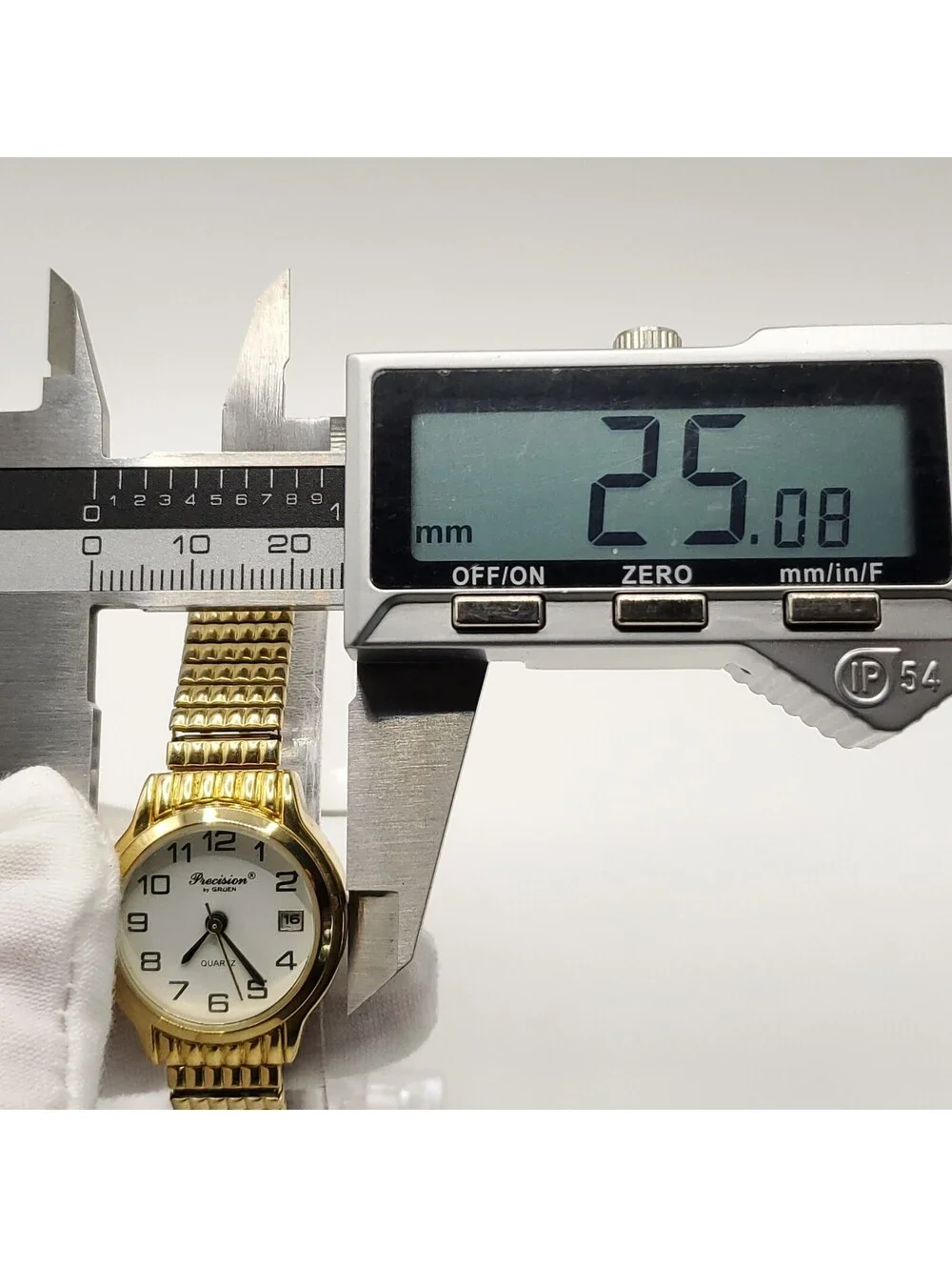 Gruen Precision Quartz Watch Women 24mm White Date Dial New Battery